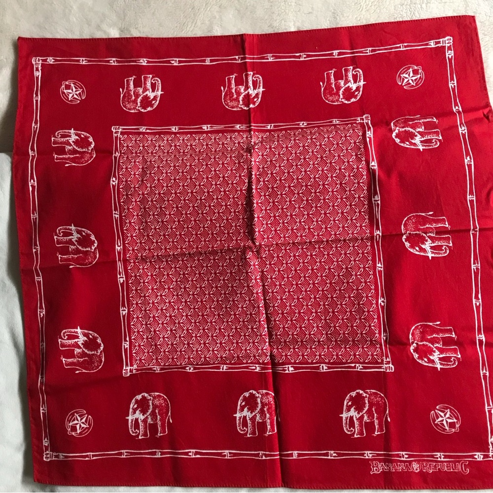 Banana Republic Red and White Elephant Bandana